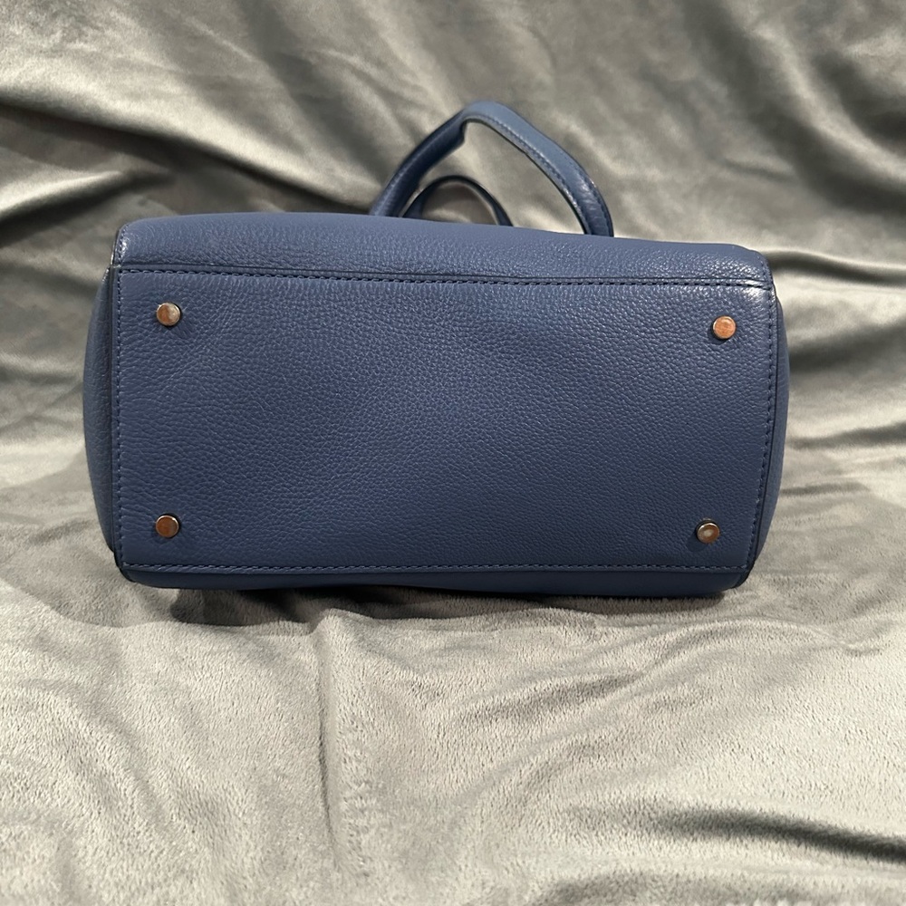 Kate Spade Blue Leather Handbag - Small Square Spacious - Picture 7 of 9